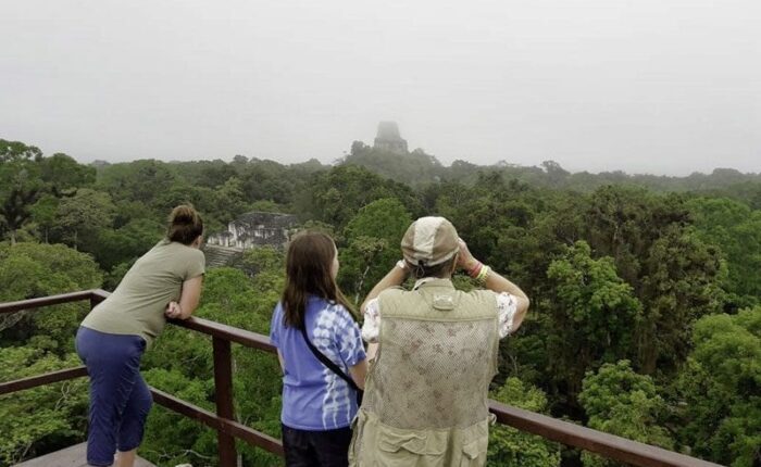 Family Adventure Vacations in Tikal during birdwatching experience.