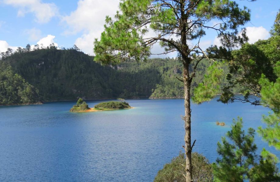 Local eco-tours on rafts, exploring the captivating Lagos de Montebello in Mexico, where nature and culture harmonize.