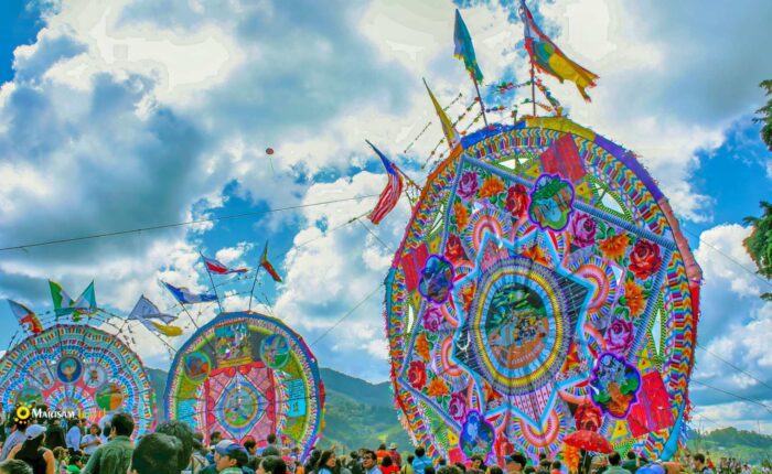 What is the Traditional Guatemalan Feast on All Saints Day? Colorful giant kite soaring in celebration.