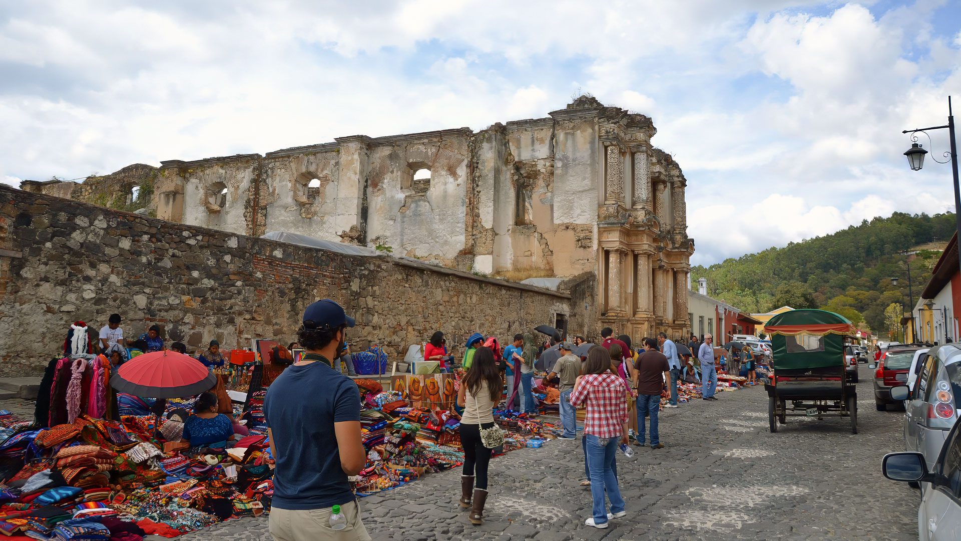 Antigua street market during our Guatemala and Belize Multigenerational Family Travel: